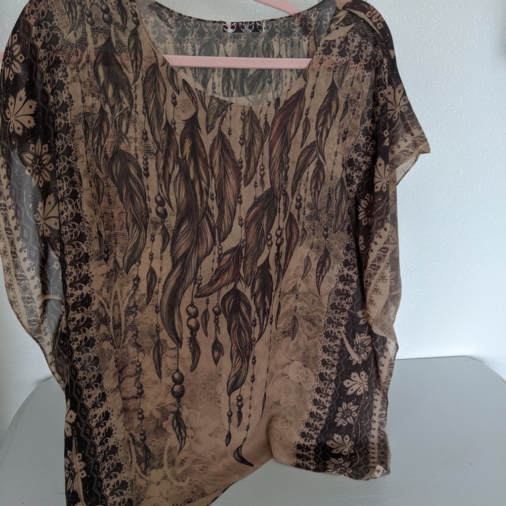 Sheer winged blouse